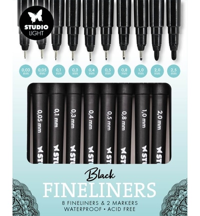 SL-CO-FL01 - StudioLight - StudioLight Fineliners – Black 8+2 Consumables n° 01 - Marqueurs & stylos