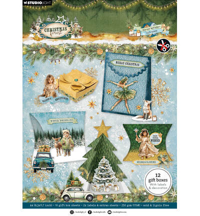 SL-CF-DCPP514 - StudioLight - StudioLight Bloc Papier Die-Cut – DIY Giftboxes Christmas Forest n° 514 - Blocs papier die-cut