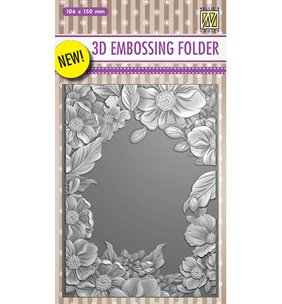 EF3D009 - Nellie's Choice - Flower Frame - 3D Embossing Folders
