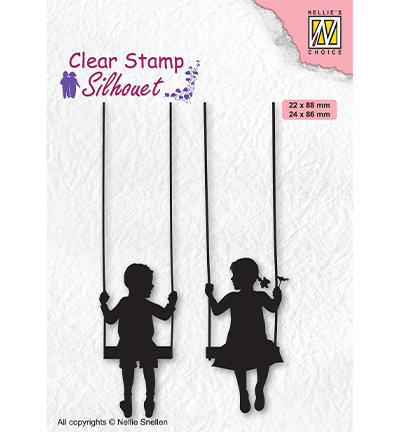 SIL076 - Nellie's Choice - Silhouettes Boy & girl swiging - 