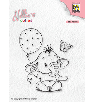 NCCS007 - Nellie's Choice - Baby elephant with balloon - 