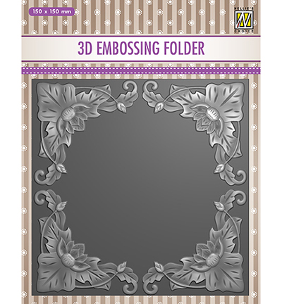 EF3D028 - Nellie's Choice - Exotic flower frame - 3D Embossing Folders
