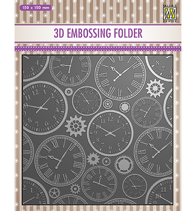 EF3D031 - Nellie's Choice - Time - 3D Embossing Folders