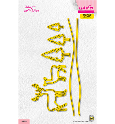 SD220 - Nellie's Choice - Landscape with pinetrees and deer - Noël, hiver