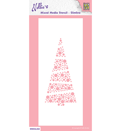 MMSSL022 - Nellie's Choice - Slim line stencils, Xmas tree - Mixed Media Stencils