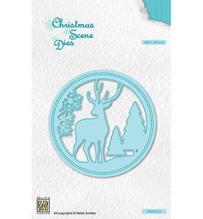 CRSD019 - Nellie's Choice - Round frame Reindeer - Noël, hiver