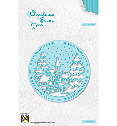 CRSD020 - Nellie's Choice - Round frame Snowy village - Noël, hiver