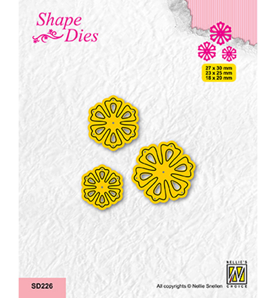 SD226 - Nellie's Choice - Set of 3 Flowers-5 - Shape Dies SD226 - Nellie's Choice - Set of 3 Flowers-5 - Shape Dies