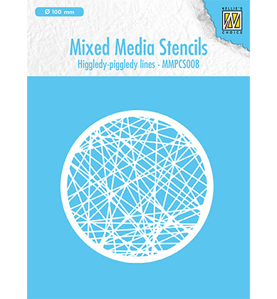MMPCS008 - Nellie's Choice - Round stencils Higgledy piggledy lines - Mixed Media Stencils