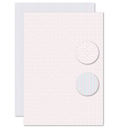 NEVA119 - Nellie's Choice - Pink/blue flowers & lines - 