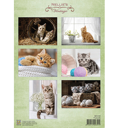 NEVI102 - Nellie's Choice - Pussycats - Decoupage Sheet