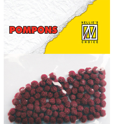 POM024 - Nellie's Choice - Mini pompoms Burgundy - Mini
