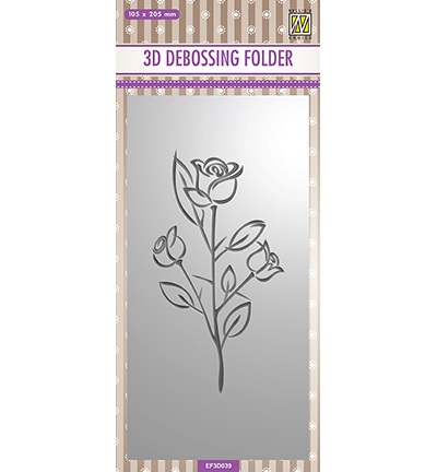 EF3D039 - Nellie's Choice - Slim-line Rose - 3D Debossing folder