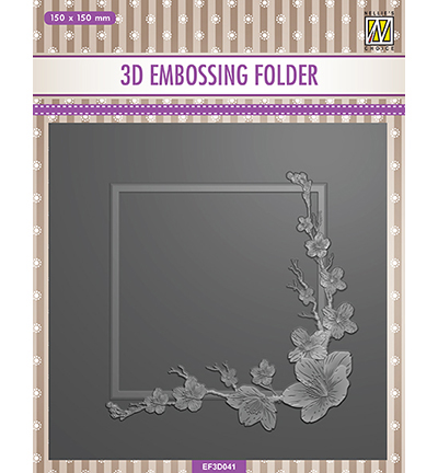 EF3D041 - Nellie's Choice - Square frame Blossom - 3D Embossing Folders
