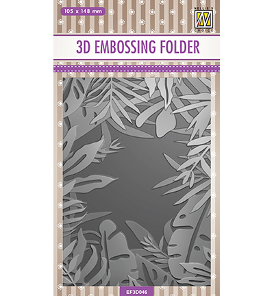 EF3D046 - Nellie's Choice - Frame of tropical leaves - 3D Embossing Folders