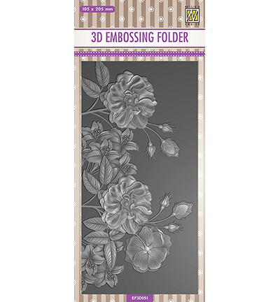 EF3D051 - Nellie's Choice - Slim-line Flowers wild roses - 3D Embossing Folders