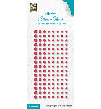 RHIN003 - Nellie's Choice - Set 3 Christmas red col. 206 - Rhine Stones