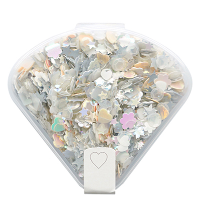 SEQ007 - Nellie's Choice - Sequins assorti, White - Paillettes