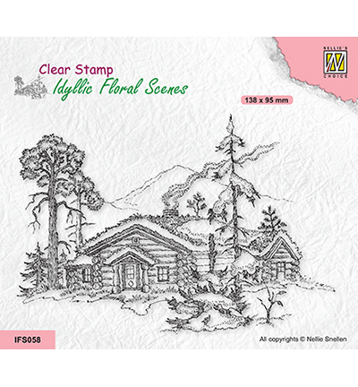 IFS058 - Nellie's Choice - Wintery scene with house and trees - Noël, hiver