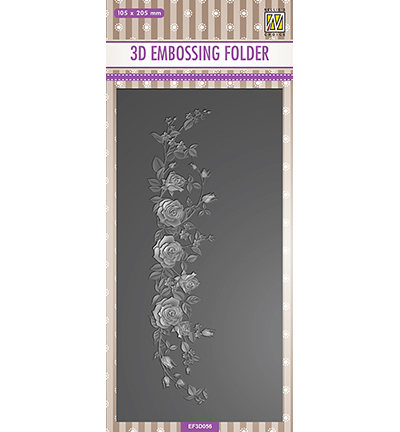EF3D056 - Nellie's Choice - Slimline Rose border - 3D Embossing Folders