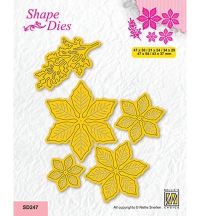 SD247 - Nellie's Choice - Christmas designs Poinsettia with branch - 