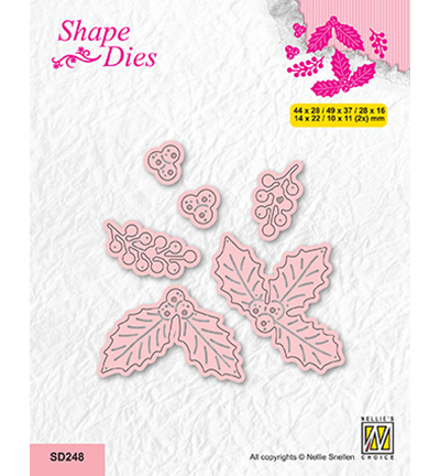 SD248 - Nellie's Choice - Christmas designs Holly leaves and berries - 