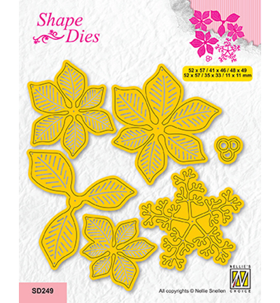SD249 - Nellie's Choice - Christmas designs Poinsettia with stamen - 
