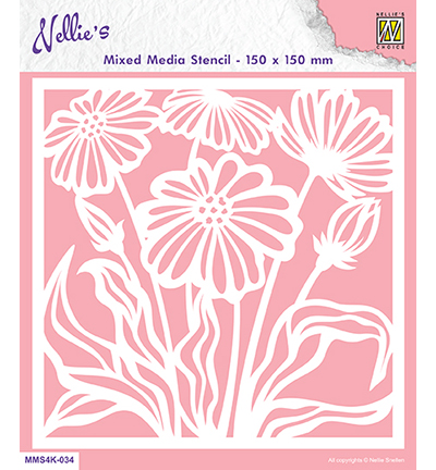 MMS4K-034 - Nellie's Choice - Flowers-1 - Mixed Media Stencils MMS4K-034 - Nellie's Choice - Flowers-1 - Mixed Media Stencils