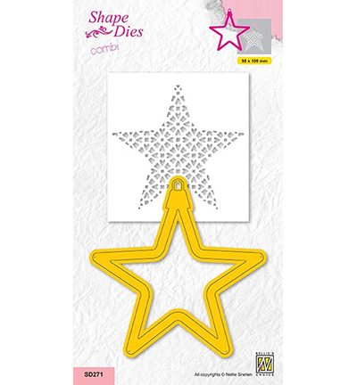 SD271 - Nellie's Choice - Christmas ball with inner decor stencil Star - Noël, hiver