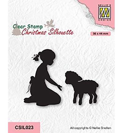 CSIL023 - Nellie's Choice - Christmas silhouettes Girl with lamb - Silhouettes CSIL023 - Nellie's Choice - Christmas silhouettes Girl with lamb - Silhouettes