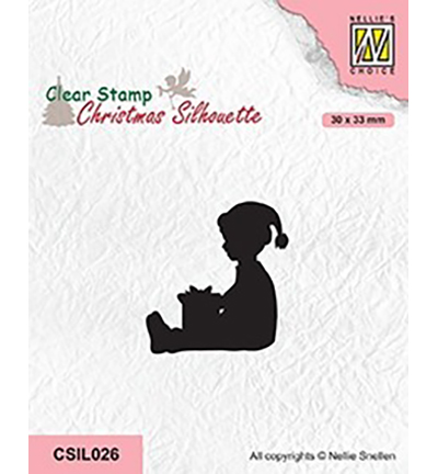 CSIL026 - Nellie's Choice - Christmas silhouettes Little boy got a present - Silhouettes CSIL026 - Nellie's Choice - Christmas silhouettes Little boy got a present - Silhouettes