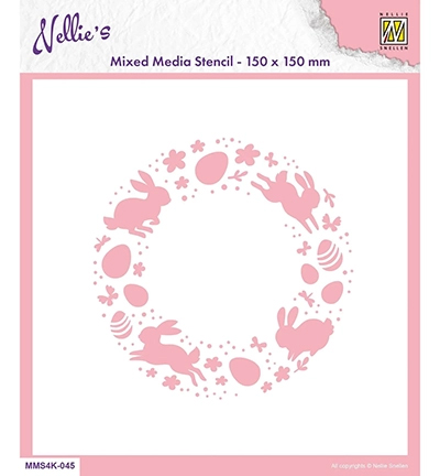 MMS4K-045 - Nellie's Choice - Easter Wreath - Mixed Media Stencils