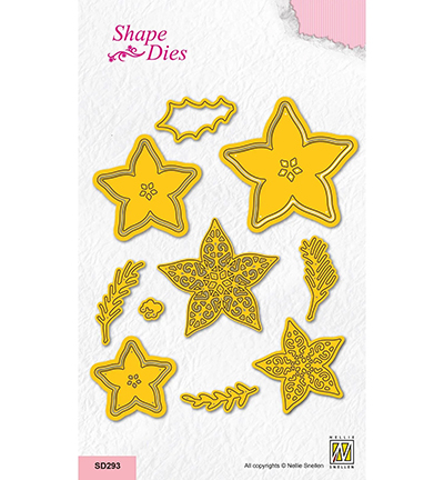 SD293 - Nellie's Choice - Poinsetta Flower and Branches - Shape Dies SD293 - Nellie's Choice - Poinsetta Flower and Branches - Shape Dies