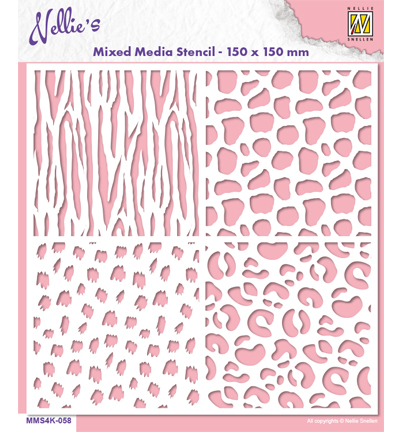 MMS4K-058 - Nellie's Choice - Animal Prints - Mixed Media Stencils