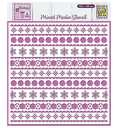 MMS4K-073 - Nellie's Choice - Scandinavian Flowers - Mixed Media Stencils