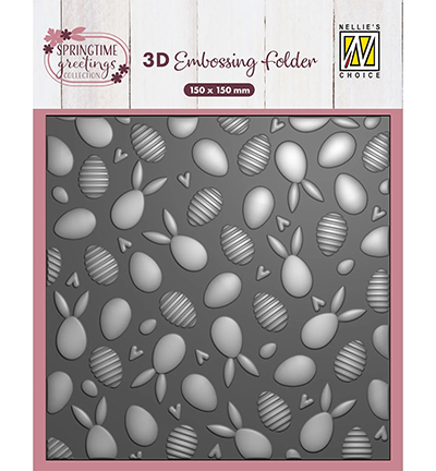 EF3D111 - Nellie's Choice - Bunnies And Eggs - 3D Embossing Folders