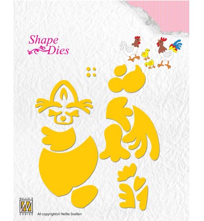 SD129 - Nellie's Choice - Lene Design Build-up hen & rooster - Shape Dies SD129 - Nellie's Choice - Lene Design Build-up hen & rooster - Shape Dies