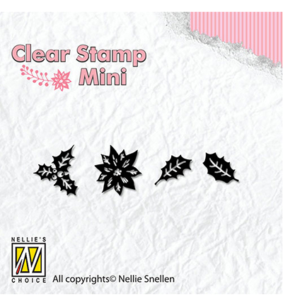 MAFS005 - Nellie's Choice - Christmas Holly leaves - Mini tampons clear MAFS005 - Nellie's Choice - Christmas Holly leaves - Mini tampons clear