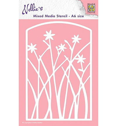 MMSA6-002 - Nellie's Choice - Frame with flowers - Mixed Media Stencils