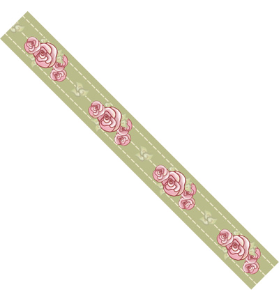 5787C/20mm - Atbelle - Ribbon Flowers vert - 