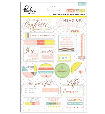 PFRC200917 - Pinkfresh - Chipboard stickers with Copper foil - Chipboard