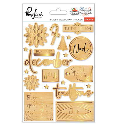 PFRC500517 - Pinkfresh - Foiled woodgrain stickers - Motieven