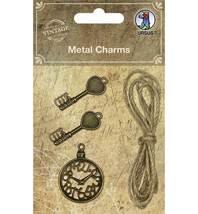 40500003 - Ursus - Metal Charms and hemp yarn motif 3 - Embellishment Metal