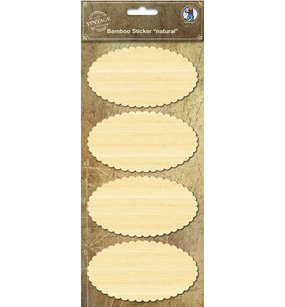 41030005 - Ursus - Bamboo stickers Nature, Scalopped oval - Bambou Stickers