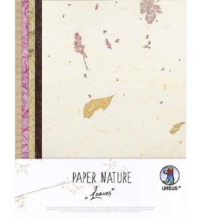 61620005 - Ursus - Papier Nature, Leaves(Feuilles), 11 feuilles 23x33cm - 
