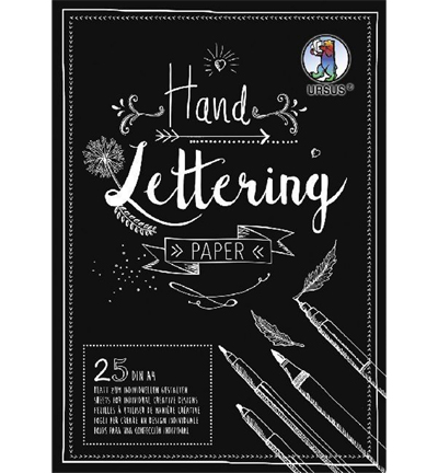 24924690 - Ursus - Handlettering Papier Zwart, A4 - Handlettering creme & noir 24924690 - Ursus - Handlettering Papier Zwart, A4 - Handlettering creme & noir