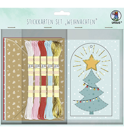 308 00 99F - Ursus - Set cartes brodées, Noël - 