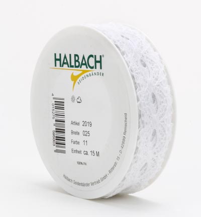 2019-025-11-15 - Halbach - White 25mm x 15mtr - Dentelle