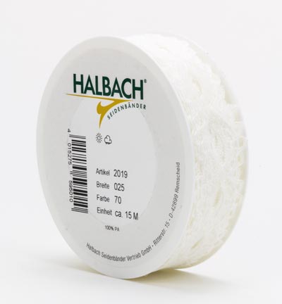 2019-025-70-15 - Halbach - Creme 25mm x 15mtr - Dentelle