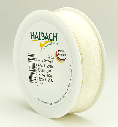 9240-025-70-25 - Halbach - Cream - Drahtkantenband 25mm